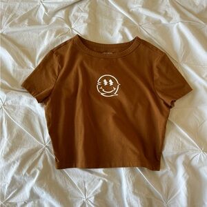 Custom “Smiley Glitch” Crop top